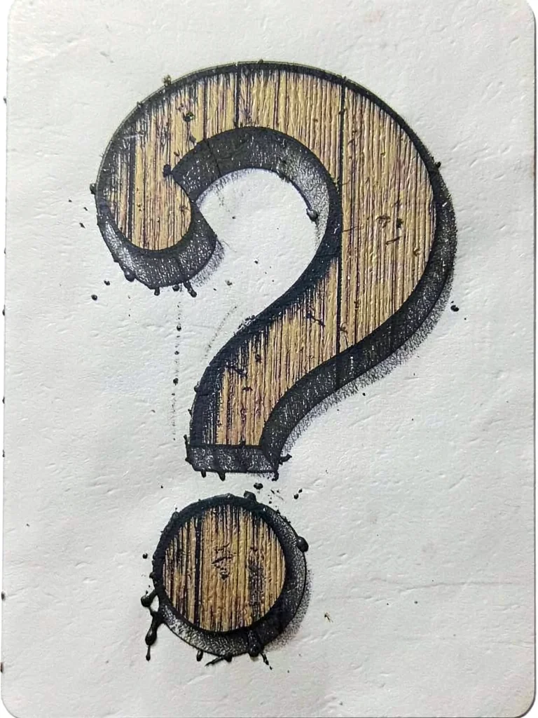 Question mark deep impression
