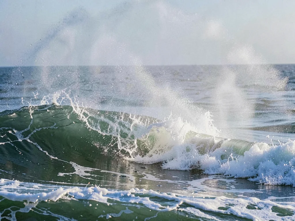 Breaking wave spray detail