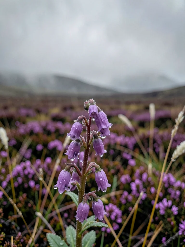 Heather Bells with Rain Droplets