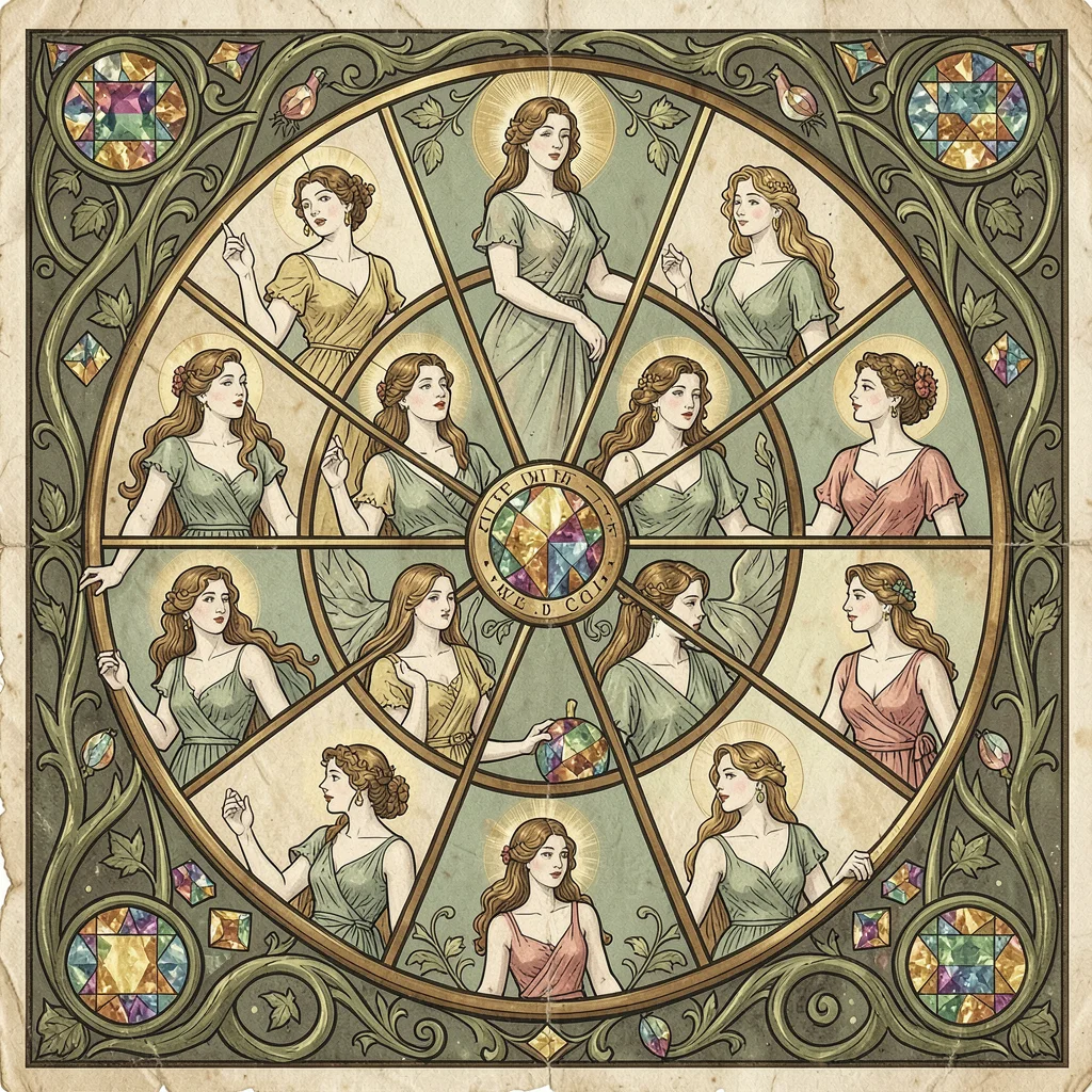 Art Nouveau zodiac wheel