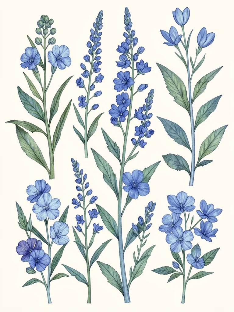 Botanical arrangement blue
