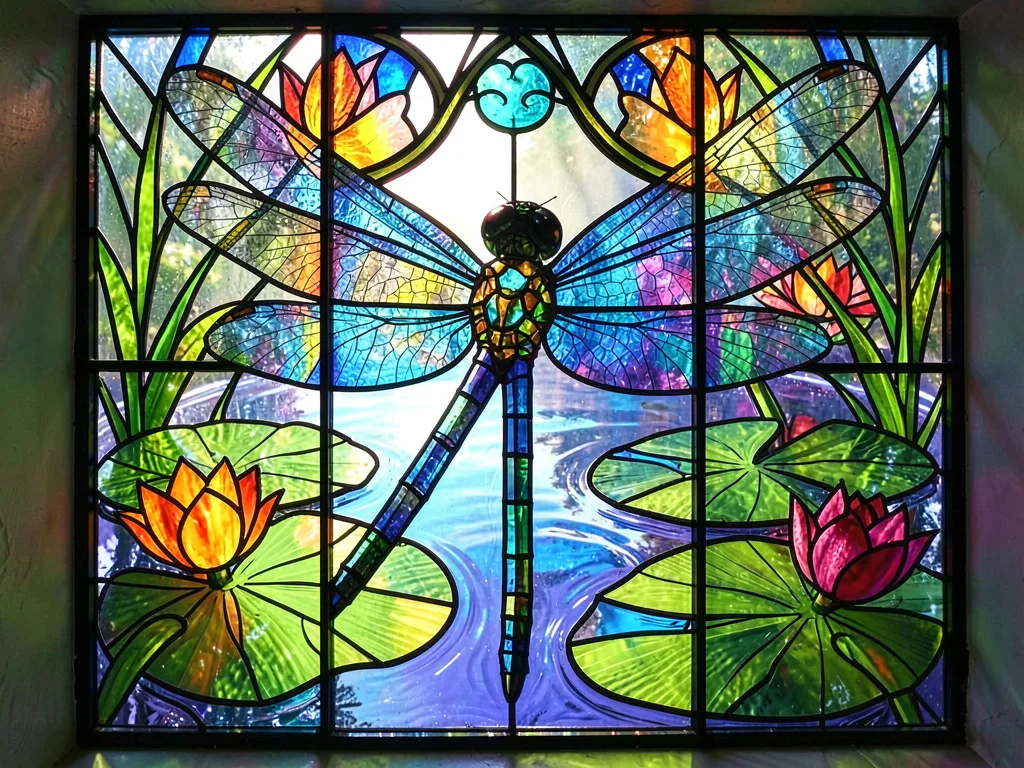 Dragonfly stained glass