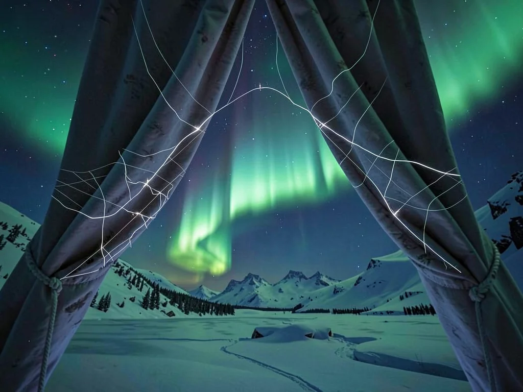 Curtain folds catching magnetic field line geometry