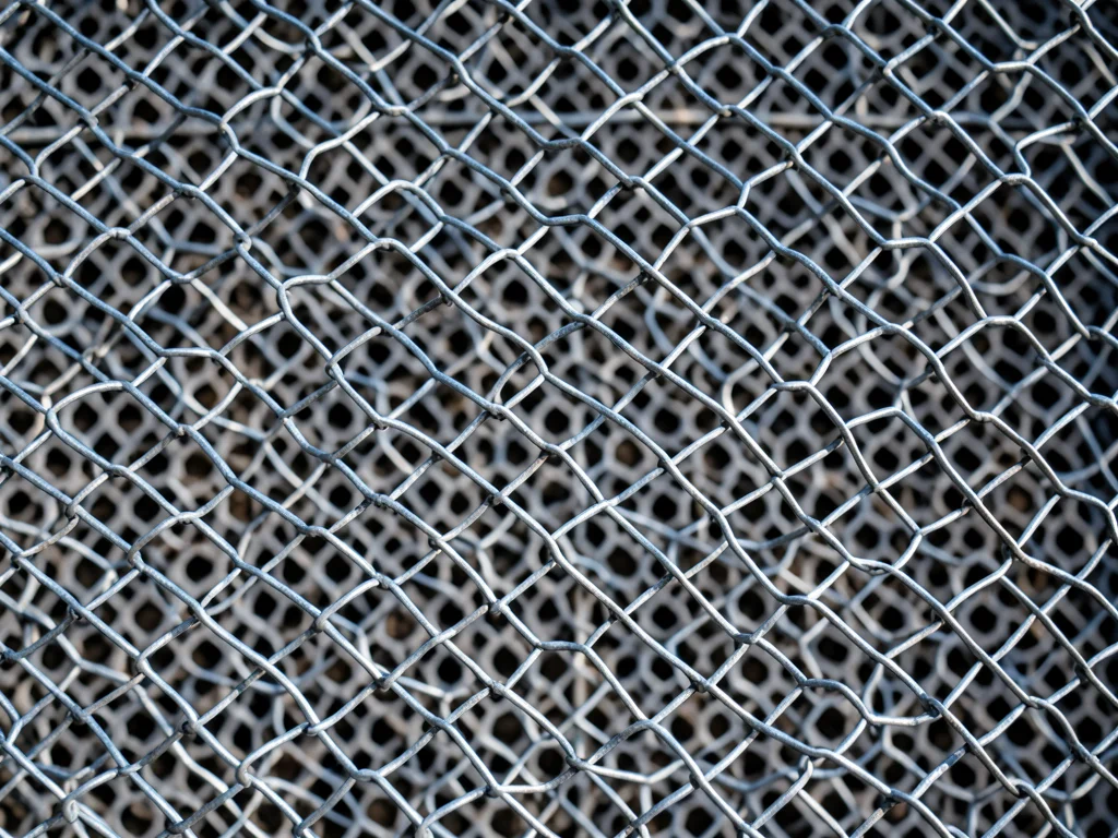 Chicken wire hexagonal mesh, twisted wire creating honeycomb pattern, agricultur