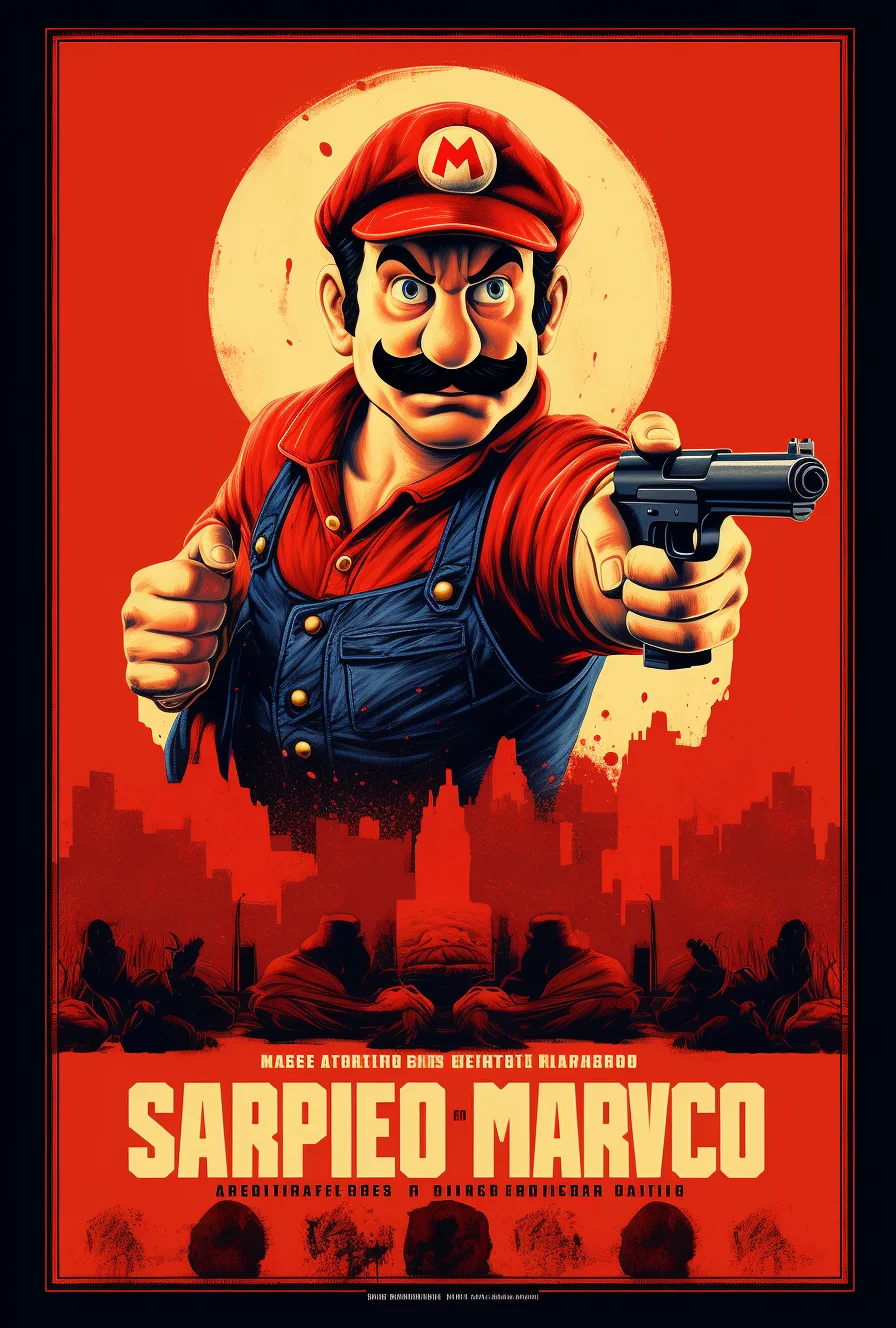 A Tarantino movie poster of Super Mario Bros