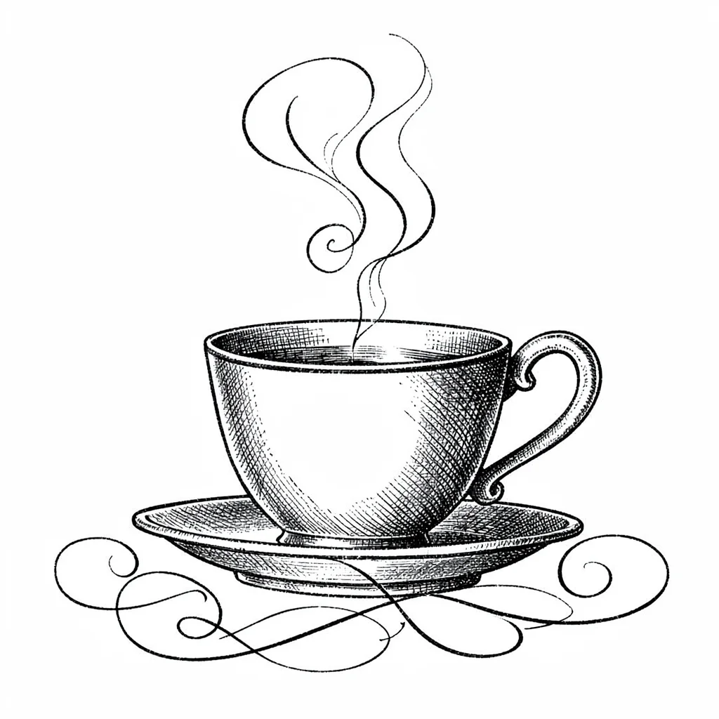 Tea cup steam flourished