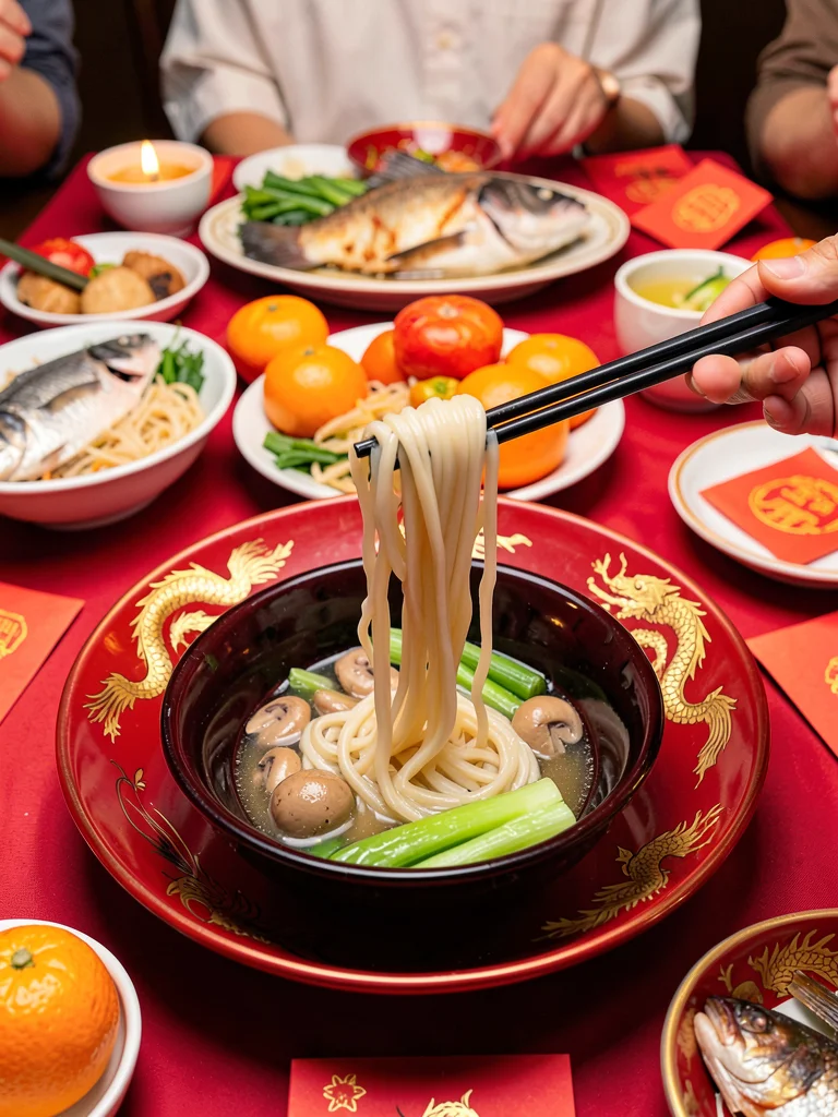 Longevity Noodles Lifted by Chopsticks