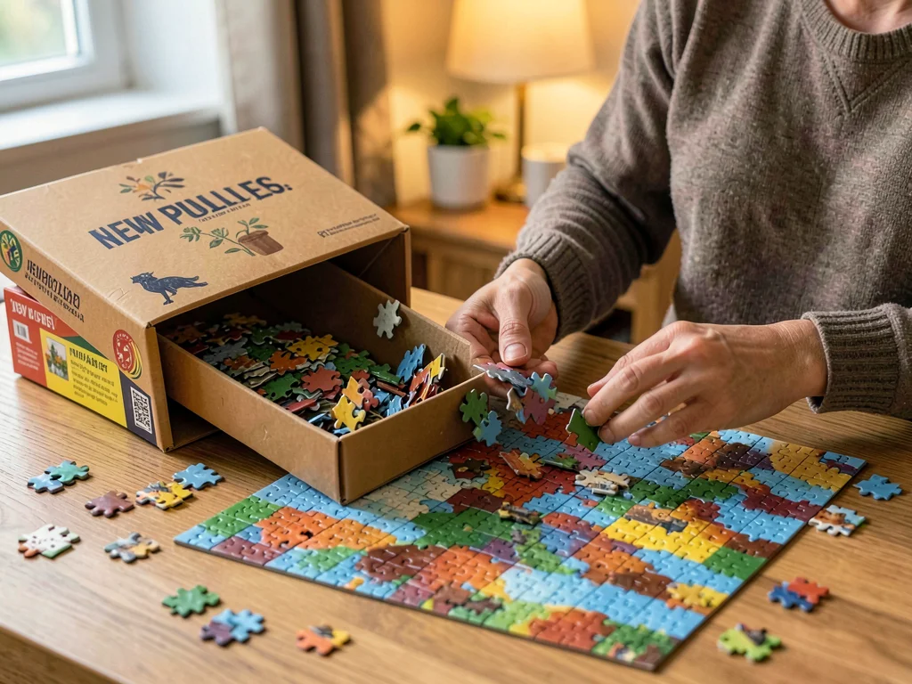 New puzzle box opening, pieces tumbling out, the exciting beginning of fresh cha