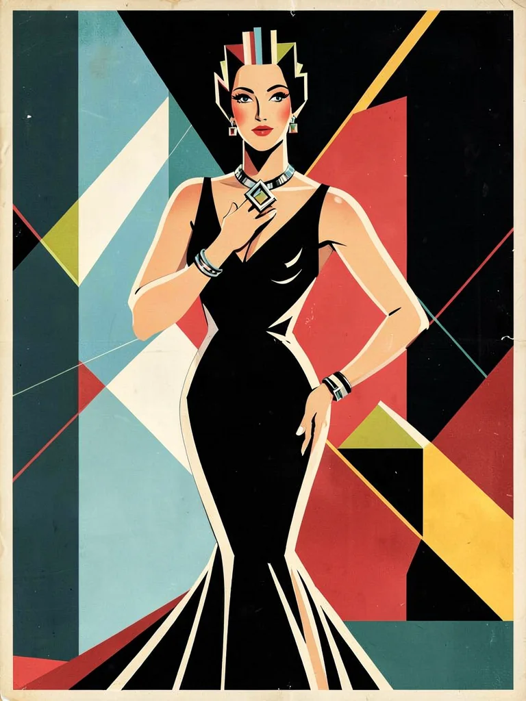 Art Deco glamorous woman