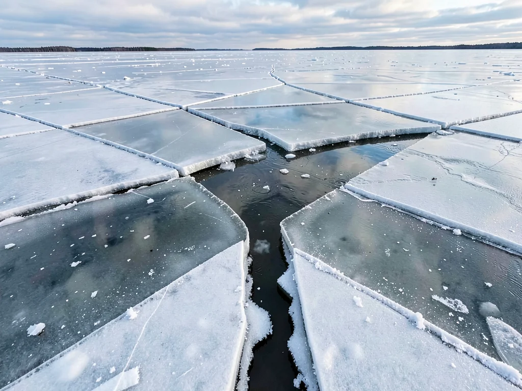Open water lead between ice plates