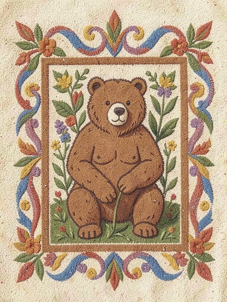Bear with healing herbs