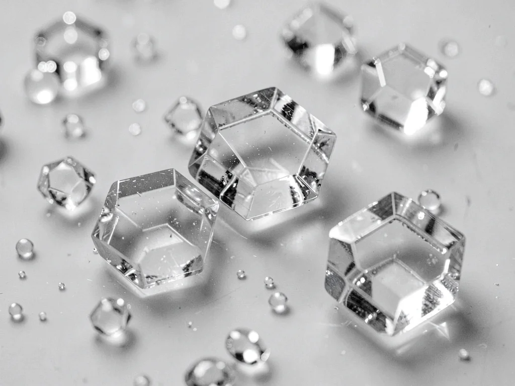 Alum octahedrons grown in solution clarity