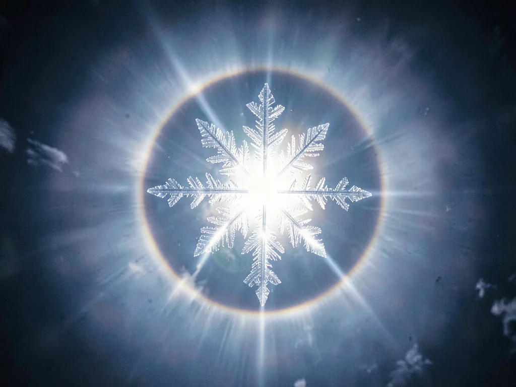 Cross-halo creating plus-sign around sun