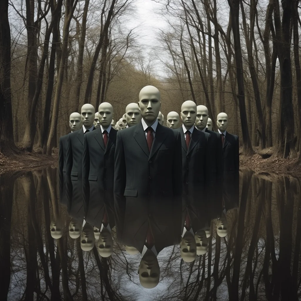 Photo Hidden Faces Similar to Magrittes painting have