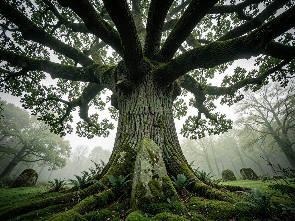 Druidic Oak Over Standing Stone