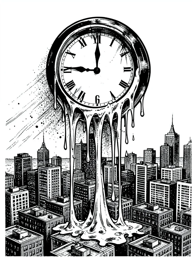 Climate anxiety melting clock