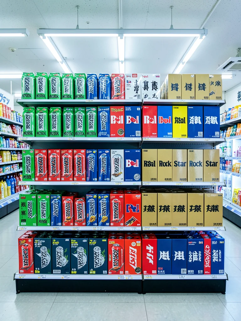 Energy Drink Brand Color Blocking Shelf