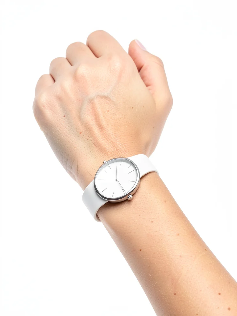 Minimalist watch on wrist