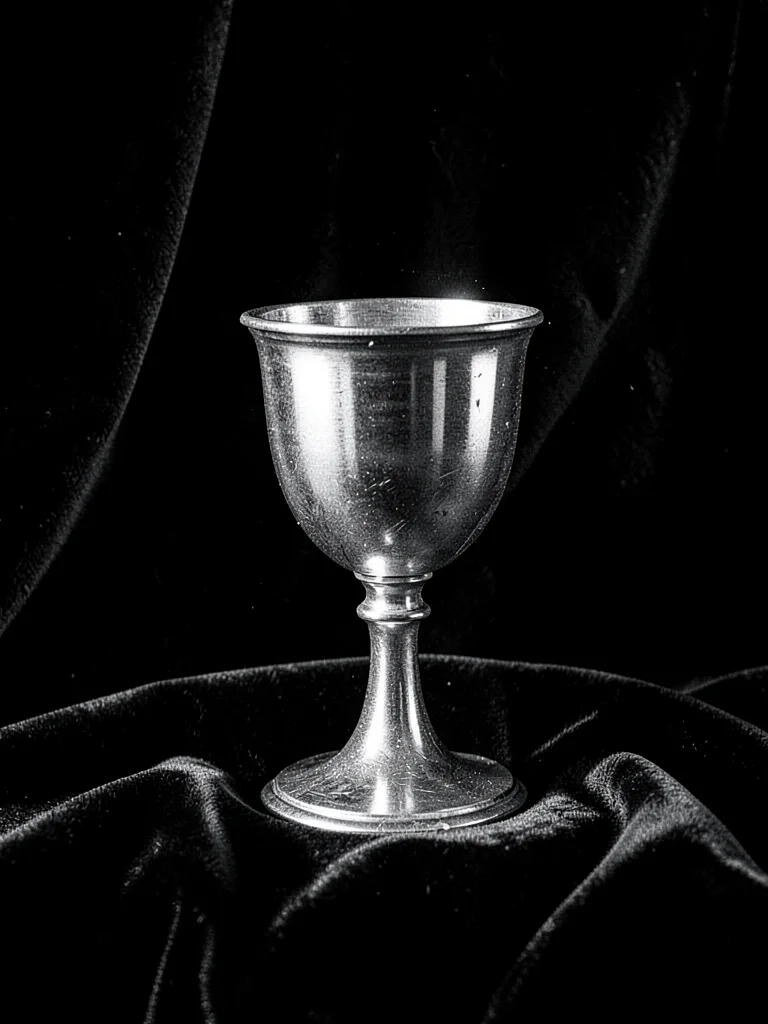 Silver chalice on velvet