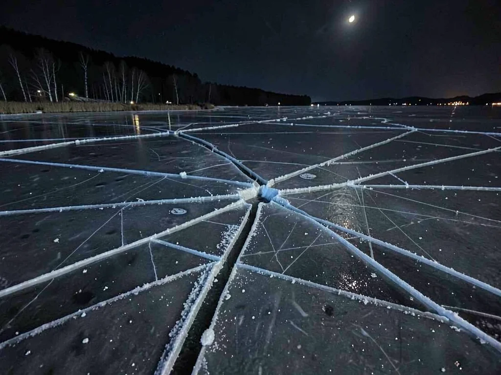 Night freeze adding new ice skin