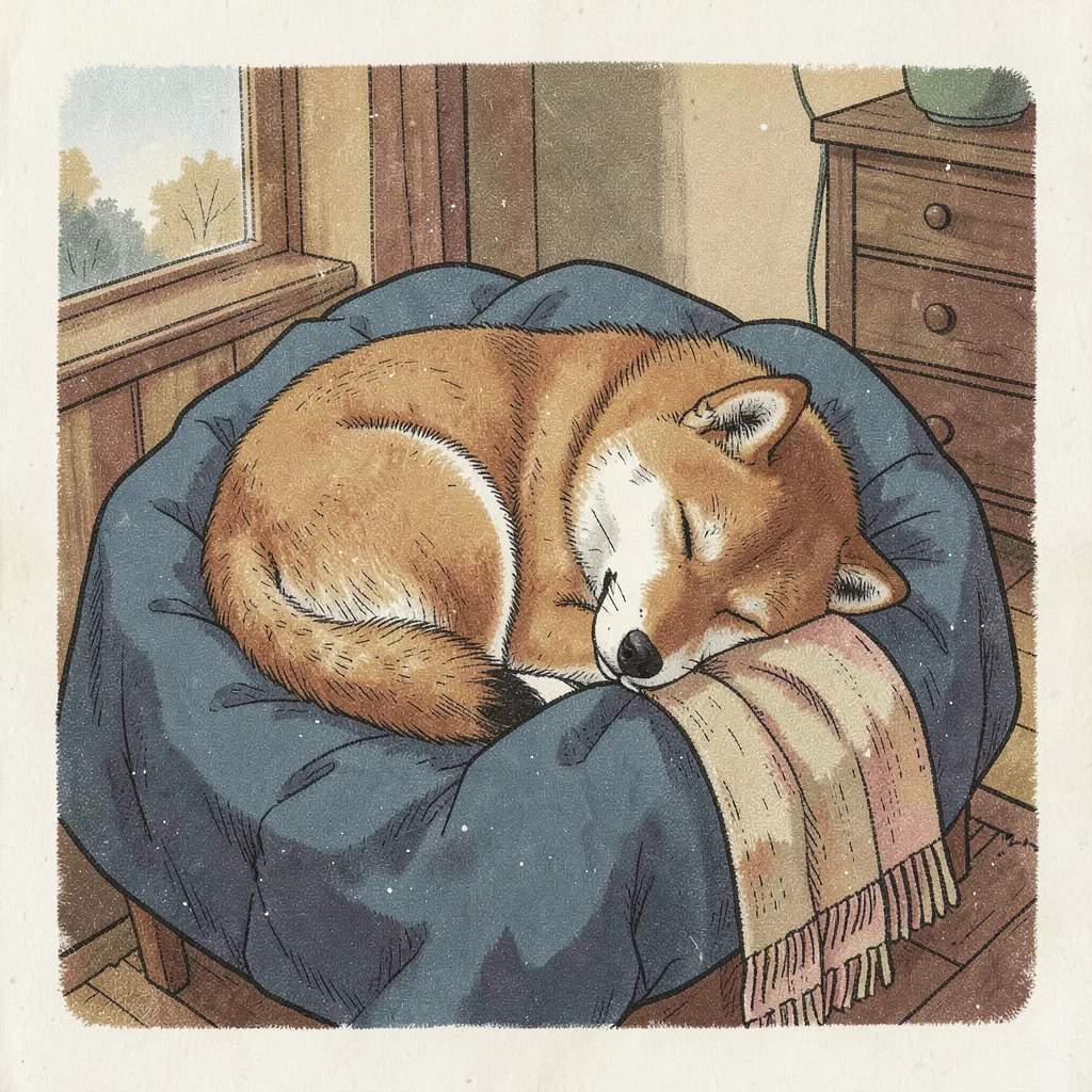 Sleeping shiba inu