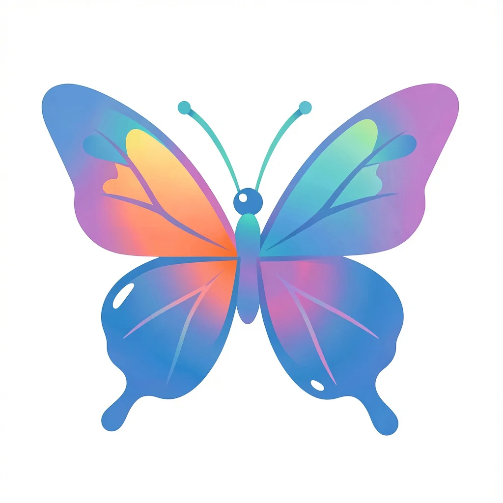 Morphing vector illustration, flower transforming into butterfly , smooth vector