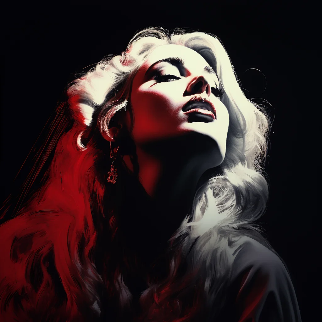 High contrast portrait of madona
