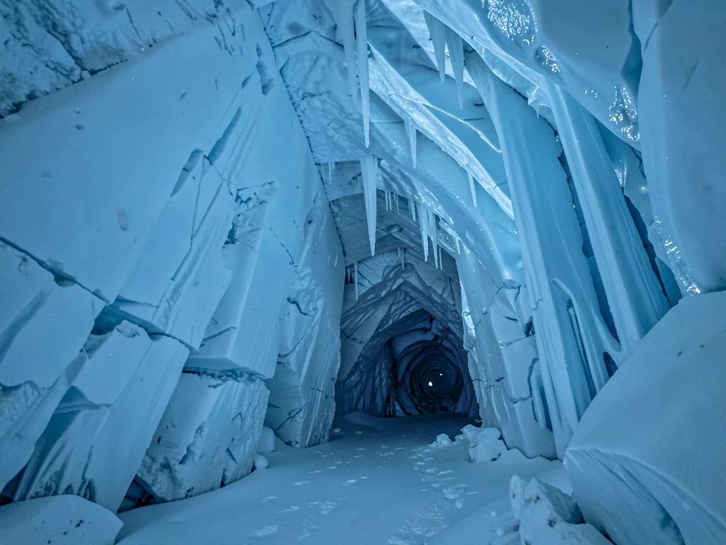 Ice cave interior cathedral scale