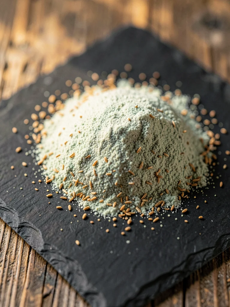 Koji-Kin Spore Powder on Black Slate — Macro Mound