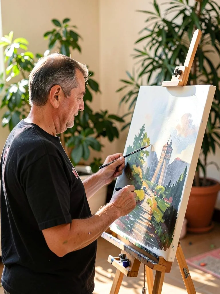 Artist at easel