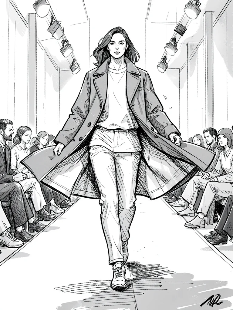 Runway stride oversized coat