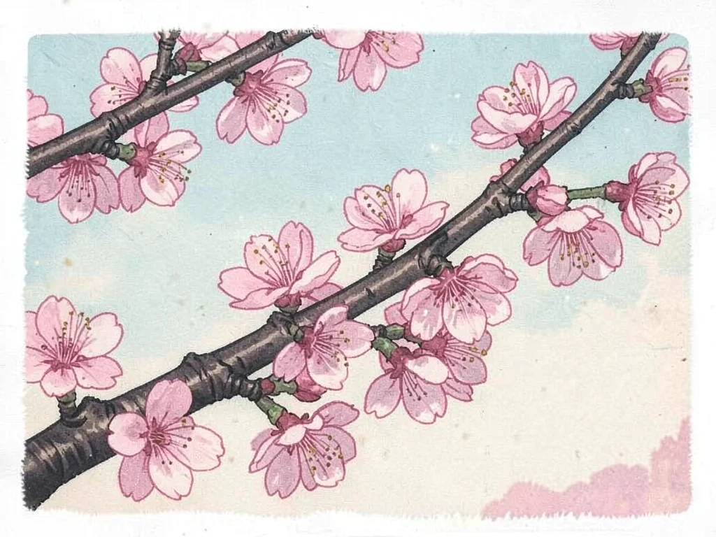 Cherry blossom branch