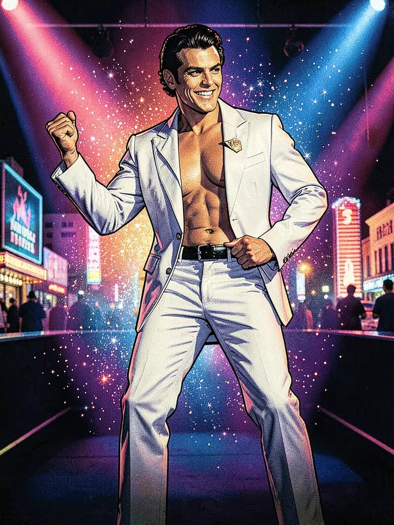 Disco seventies white suit dancer