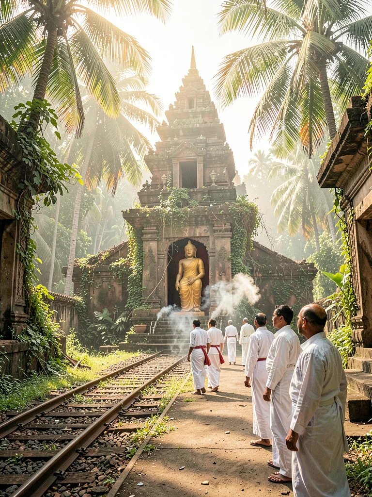 Buddhist temple doorway view