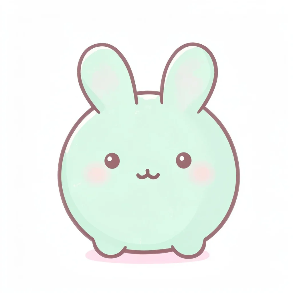 Mint green kawaii bunny