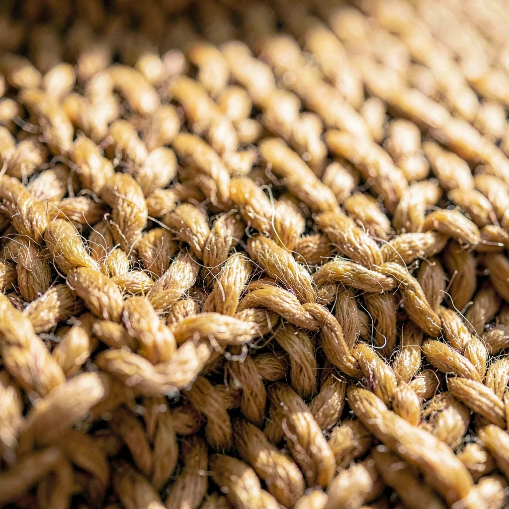 Helmar-mineralcut macro of slub-knit blanket weave, fine slubby fiber under raki