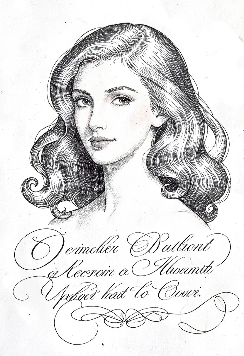 Flowing hair portrait flourished
