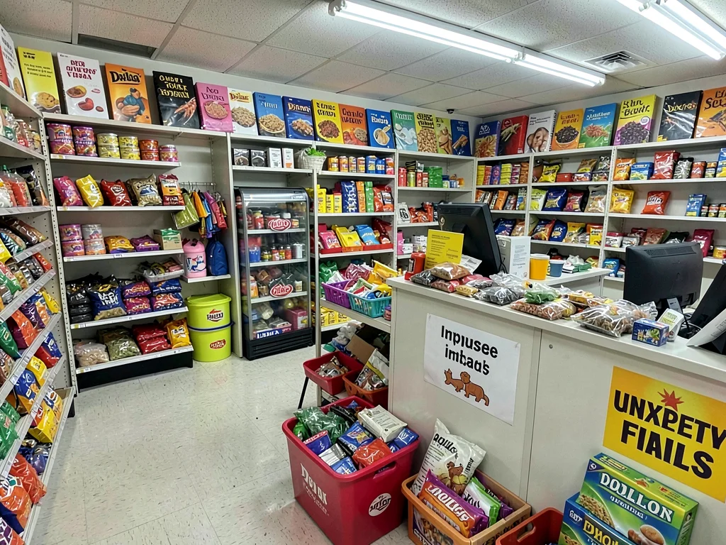 Impulse bin near register, unsorted treasures, the dig for unexpected finds