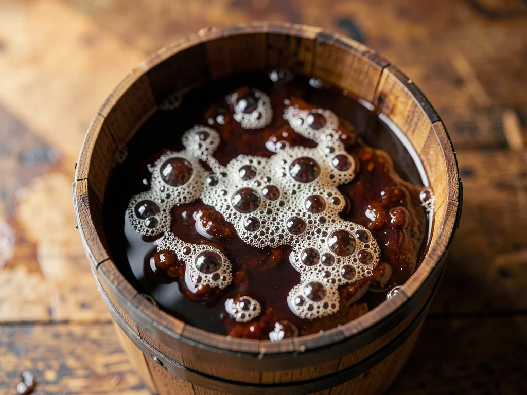 Moromi Soy Sauce Mash — CO2 Bubbles Rising
