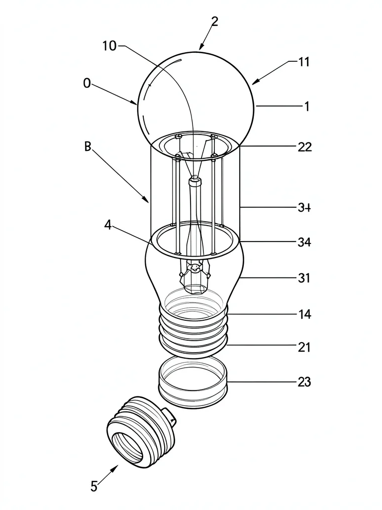 Incandescent bulb exploded view
