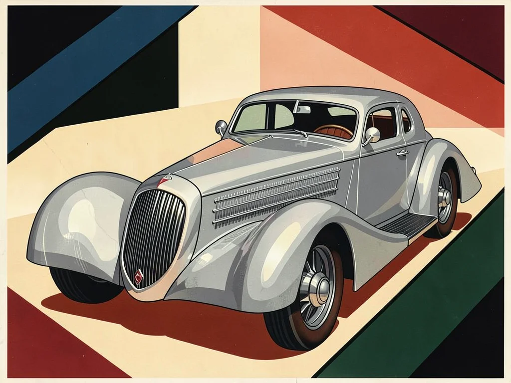 Art Deco streamlined automobile