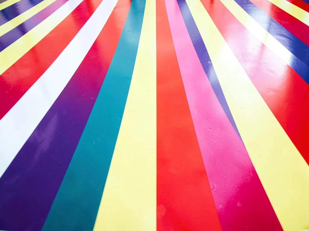 Awning stripes creating rhythm