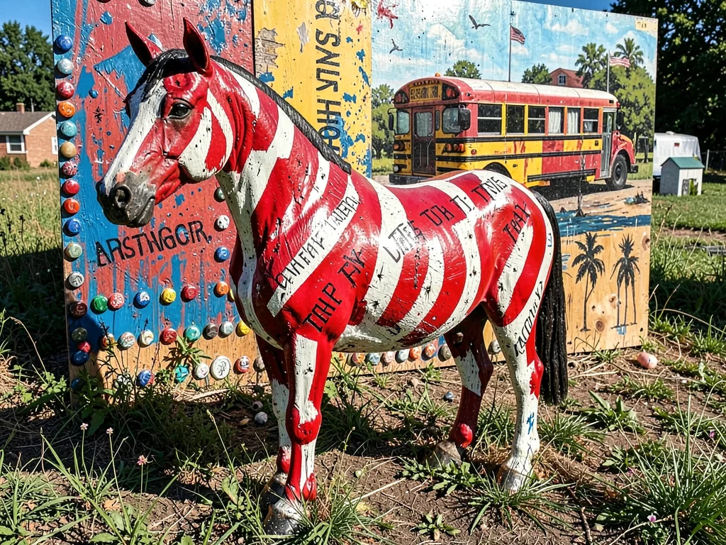 Tire Horse Yard Sculpture