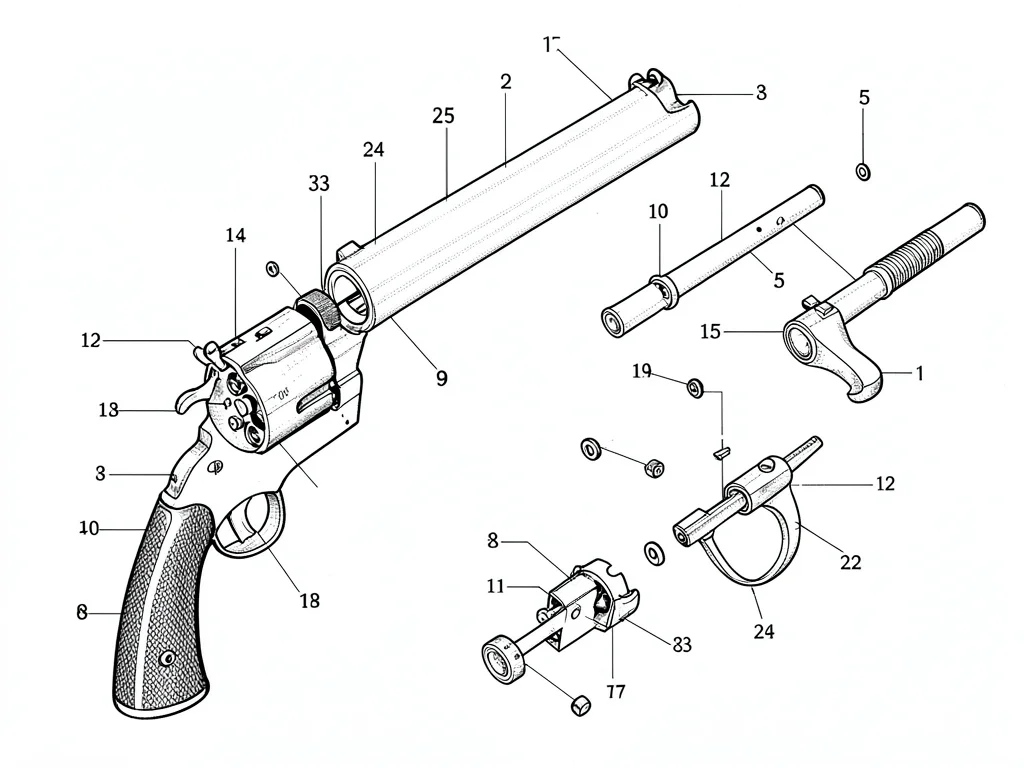 Revolver mechanism exploded view
