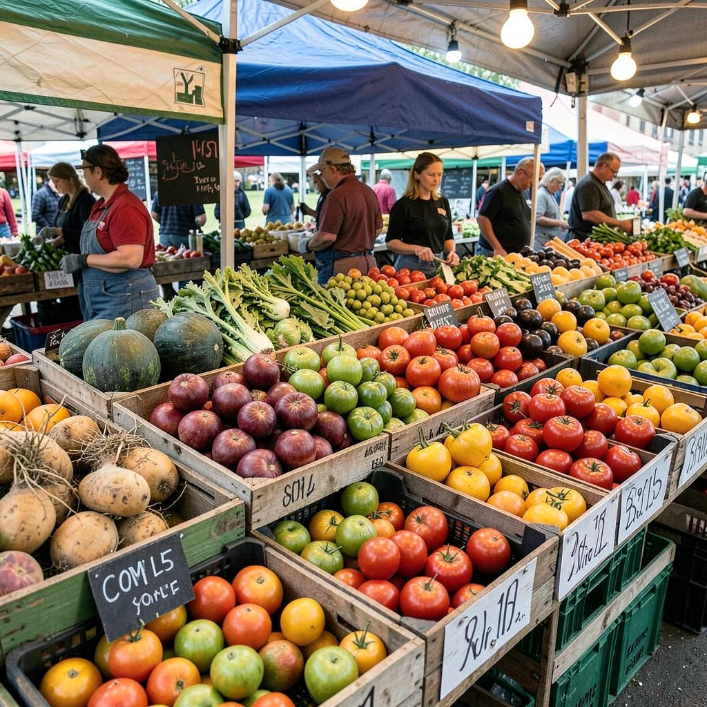 Farmer's market produce display