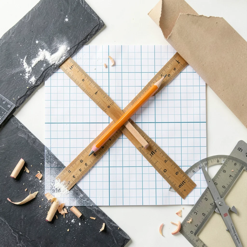 Geometry Tools Cross Pattern Overhead Graph Paper