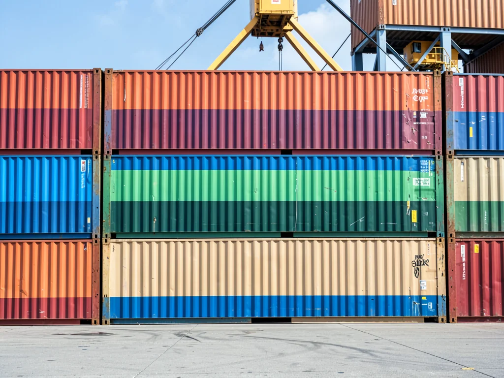 Shipping Container Wall Mondrian Color Stripes