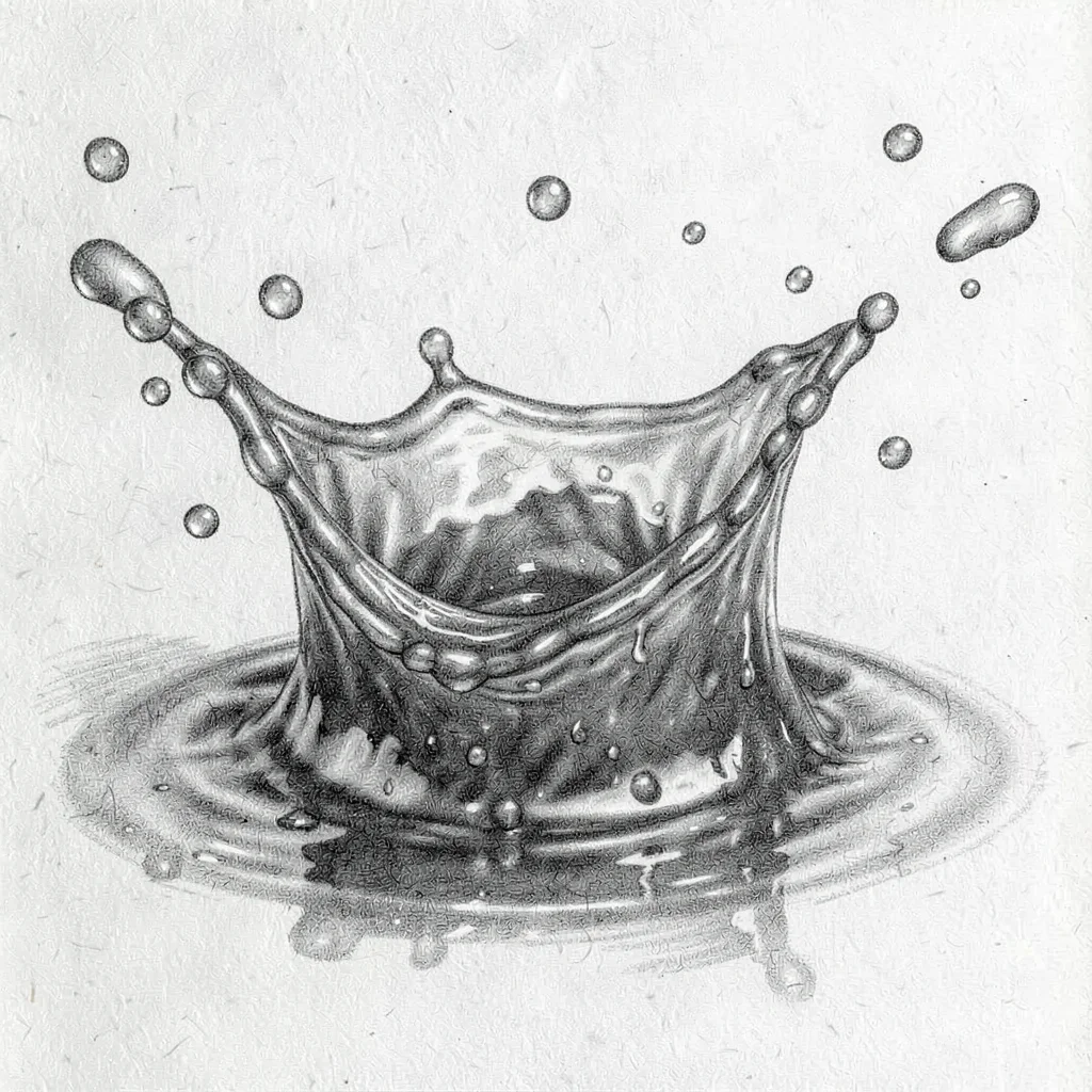 Water splash frozen in mid-air
