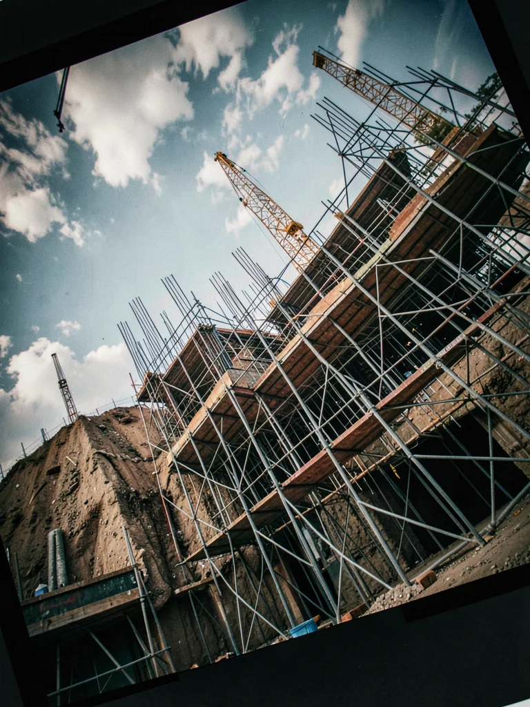 Scaffolding construction site