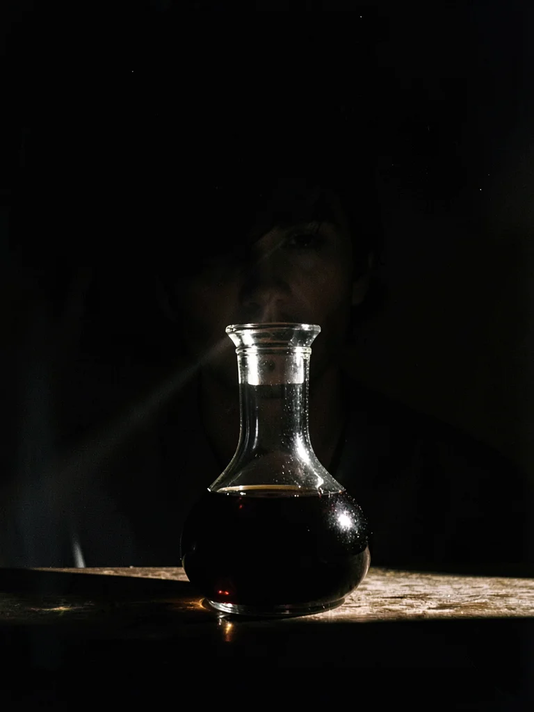 Wine decanter with light shaft